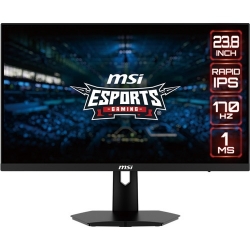 MSI G244F 23.8" Full HD Gaming LCD Monitor - 16:9 - Black - 609.60 mm Class - Rapid IPS - 1920 x 1080 - 16.7 Million Colours - FreeSync Premium - 250 cd/m² - 1 ms - 170 Hz Refresh Rate - HDMI - DisplayPort G244F