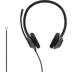 Cisco 322 Wired On-ear Stereo Headset - Carbon Black - Binaural - Supra-aural - 32 Ohm - 50 Hz to 18 kHz - 200 cm Cable - Uni-directional, Noise Cancelling Microphone - RJ-9 HS-W-322-C-RJ9