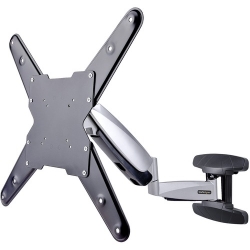 StarTech.com Wall Mount for TV, Flat Panel Display, Curved Screen Display - Black, Silver - Spring-assisted height adjustable TV wall mount range 12.6in/32cm; Extendable arm range 23.4in/59.5cm - Tilting/swivel/full motion for 23-55in TVs; 75x75 to 40 FHA