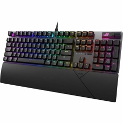 Asus ROG Strix Scope II Gaming Keyboard - Cable Connectivity - USB 2.0 Interface - RGB LED - Mechanical Keyswitch Three-Way Control Knob, Multimedia Hot Key(s) - Windows 11 - Xbox - PC ROG STRIX SCOPE II NX STORM SWITCH