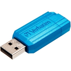 Verbatim PinStripe 16 GB USB 2.0 Flash Drive - Caribbean Blue - 1 / Pack 49068