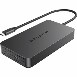 Hyper HyperDrive HD7002GL USB Type C Docking Station for Notebook/Monitor/Headphone/Microphone - Grey - 2 Displays Supported - 4K - 3840 x 2160 - 4 x USB Ports - 1 x USB Type-A Ports - USB Type-A - 3 x USB Type-C Ports - USB Type-C - 2 x HDMI Ports - HDMI