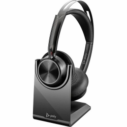 Hp Poly Voyager Focus 2 Wired/Wireless Over-the-head Stereo Headset - Black - Google Assistant, Siri - Binaural - Supra-aural - 9100 cm - Bluetooth - 10.2 cm Cable - Omni-directional, Discreet Microphone - Noise Canceling - USB Type C 9T9J5AA