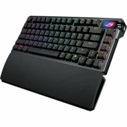 Asus ROG Azoth Extreme Gaming Keyboard - Wired/Wireless Connectivity - USB 2.0 Interface - RGB LED - Mechanical Keyswitch - Bluetooth/RF - 5.1 - 2.40 GHz Three-Way Control Knob Hot Key(s) - Mac OS X 10.11 El Capitan, Windows 11 - MacBook - PC, Mac - Alumi
