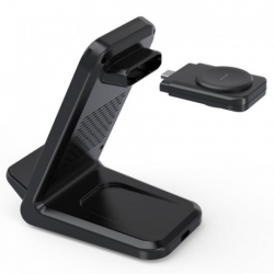 Choetech T608-F-Bk 15W 4-in-1 Wireless Charger Stand For IWatch And Samsung Watch (Black) ELECHOT608FBK