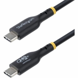 Startech.Com USB C cable supports Power Delivery 3.1 Extended Power Range (EPR); Up to 240W 5A; USB-IF Certified w/E-marker; Ideal for charging high-power USB-C laptops/devices; TPE jacket w/shield; USB 2.0 (480Mbps); NOTE: USB-C DP Alt Mode is not suppo