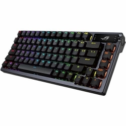 Asus ROG Azoth Gaming Keyboard - Wired/Wireless Connectivity - USB 2.0 Interface - RGB LED - Black - Mechanical Keyswitch - Bluetooth/RF - 5.1 - 2.40 GHz Three-Way Control Knob Hot Key(s) - Mac OS X 10.11 El Capitan, Windows 11 - MacBook - Mac, PC ROG AZ