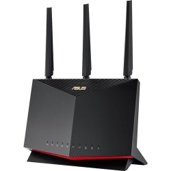 Asus RT-AX86U Pro Wi-Fi 6 IEEE 802.11ax Ethernet Wireless Router - Dual Band - 2.40 GHz ISM Band - 5 GHz UNII Band - 4 x Antenna(1 x Internal/3 x External) - 712.50 MB/s Wireless Speed - 5 x Network Port - 1 x Broadband Port - USB - 2.5 Gigabit Ethernet