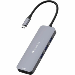 Verbatim USB Type C Docking Station for Notebook - Charging Capability - Memory Card Reader - SD - 4 x USB Ports - 3 x USB Type-A Ports - USB Type-A - 1 x USB Type-C Ports - USB Type-C - 2 x HDMI Ports - HDMI - Wired 32151
