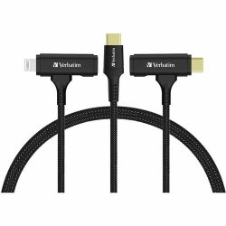 Verbatim 1.20 m Lightning/USB-C Data Transfer Cable - Cable for iPhone, iPad Air, iPad mini - First End: 1 x USB 2.0 Type C - Male - Second End: 1 x USB 2.0 Type C - Male, 1 x Lightning - Male - 480 Mbit/s - MFI 66974