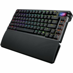 Asus ROG Azoth Extreme Gaming Keyboard - Wired/Wireless Connectivity - USB 2.0 Interface - RGB LED - Mechanical Keyswitch - Bluetooth/RF - 5.1 - 2.40 GHz Three-Way Control Knob Hot Key(s) - Mac OS X 10.11 El Capitan, Windows 11 - MacBook - PC, Mac - Alum