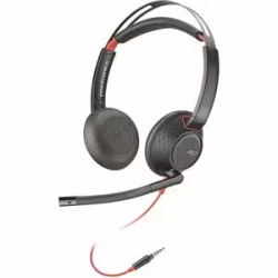 HP Poly Blackwire 5220 Wired Over-the-head Stereo Headset - Binaural - Supra-aural - 20 Hz to 20 kHz - Noise Cancelling Microphone - Mini-phone (3.5mm) 85Q68AA