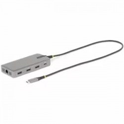 StarTech.com USB-C Triple-Monitor Multiport Adapter, HDMI & DisplayPort, 3x 10Gbps USB Hub, PD Pass-Through, GbE, Travel Docking Station - USB C Multiport Adapter w/triple multimonitor 2x 4K 30Hz/1x 4K 60Hz using any combination of 2x DP and 2x HDMI ( 117