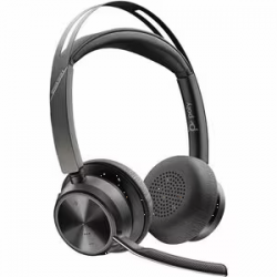 HP Poly Voyager Focus 2 Wired/Wireless On-ear, Over-the-head Stereo Headset - Black - Microsoft Teams Certification - Google Assistant, Siri - Binaural - Supra-aural - 5000 cm - Bluetooth - 20 Hz to 20 kHz - 150 cm Cable - Electret Condenser, MEMS Tec 77Y