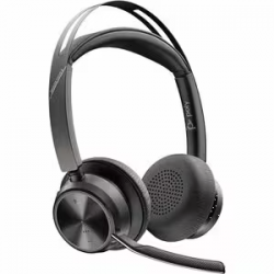 HP Poly Voyager Focus 2 Wired/Wireless On-ear, Over-the-head Stereo Headset - Black - Microsoft Teams Certification - Google Assistant, Siri - Binaural - Supra-aural - 9100 cm - Bluetooth - 20 Hz to 20 kHz - 150 cm Cable - Electret Condenser, MEMS Tec 77Y
