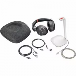 HP Poly Voyager Surround 85 UC Wired/Wireless Over-the-head, Over-the-ear Stereo Headset - Black - Microsoft Teams Certification - Binaural - Ear-cup - 3000 cm - Bluetooth - 20 Hz to 16 kHz - Noise Canceling - Mini-phone (3.5mm) 8G7T8AA