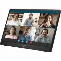 MSI PRO MP161 E2U 15.6" FHD IPS Portable Monitor - 1920x1080, 16:9, 4ms GtG, 600:1 250 Nits - 1x Mini-HDMI 2.0b, 2x USB-C (DP 1.2a Alt Mode/15W PD), 1.5Wx2 Speakers, Adaptive Sync, Tilt, Built-in Ergo Fold-out Kickstand - 3Y Warranty PRO MP161 E2U