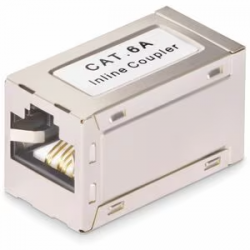 StarTech.com Shielded RJ45 Coupler, Inline Cat6a Coupler, Female to Female (F/F) T568B Pinout, Shielded Ethernet Cable Extension - Shielded RJ45 Coupler supports 2.5G/5G/10G and 10/100/1000 networks w/PoE; Compatible w/Cat 6/6a and Cat 5/5e cables; Du IN-