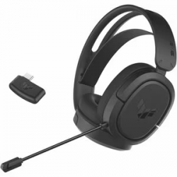 ASUS TUF Gaming H1 Wireless Over-the-head Stereo Gaming Headset - Black - Binaural - Circumaural - 2500 cm - RF - 60 Ohm - 20 Hz to 20 kHz - 100 cm Cable - Uni-directional Microphone TUF GAMING H1 WIRELESS