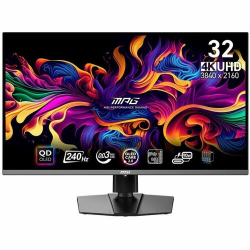 MPG 321URX QD-OLED 32" Monitor - 3840 x 2160 (UHD) 16:9 @ 240Hz 0.03ms - Adaptive-Sync - True Black 400 - DisplayPort, HDMI, 90W USB-C - VESA - KVM, Console Mode