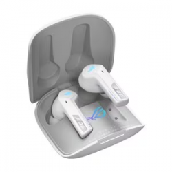 ASUS ROG CETRA TRUE WIRELESS SPEEDNOVA WHITE Bluetooth 2.4 GHz wireless gaming headphones ROG SpeedNova 24-bit 96 kHz audio Dirac Opteo Bone-Conduction AI Microphones Adaptive ANC 46-hour battery life ROG CETRA TRUE WIRELESS SPEEDNOVA WHITE
