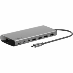 Belkin CONNECT Docking Station for Monitor - Space Gray - 2 Displays Supported - UHD - 3840 x 2160 - USB Type-C - 1 x RJ-45 Ports - Network (RJ-45) - 2 x HDMI Ports - Yes - Wired - Ethernet - 100W INC015BTSGY