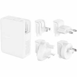 Belkin BoostCharge Pro 140 W AC Adapter - Universal Adapter - 1 USB - 3 USB Type-C - For Notebook, MacBook Pro, iPhone, iPad Pro - White WCH014BTWH-V3