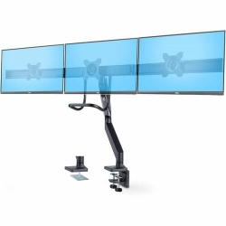 StarTech.com Crossbar Triple Monitor Desk Mount For Up To 3x 27in Screens, VESA 75x75/100x100, Tool-Less Arm Adjustments, C-Clamp/Grommet - Crossbar triple monitor desk mount for 27in displays, VESA 75x75/100x100; Spring-assisted arm w/multiple toolless