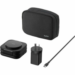 Belkin BoostCharge Pro Induction Charger - Black - For Qi2-enabled Device, iPhone - Input connectors: USB - Foldable WIZ024AUBK