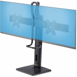 StarTech.com Crossbar Dual Monitor Desk Stand For 27inch Screens, Max Cap 26.4lb, VESA Mount 75x75/100x100, Toolless Height Adjustment - Double monitor VESA stand for dual 27-inch displays; Crossbar design - Height adjustable from 9.6 to 15.7in - VESA mo