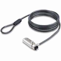 StarTech.com Slim Lock Noble Wedge® Slot Compatible, 6.6ft (2m) Combination Locking Cable, Desk Anti-Theft Security For Laptop/Notebook - Slim laptop lock compatible w/Noble Wedge® security slot; 6.6ft (2m) steel cable - 4-digit combination - Design w/of
