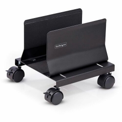 StarTech.com Computer Tower Cart, Rolling CPU Caddy on Wheels, Max 46.3lb/21kg, Adjustable PC Case Mount, Floor Stand Dolly, Steel, TAA - Mobile CPU stand with full PC tower access; Computer holder w/steel build - Floor cart frees desk space; Lockable whe