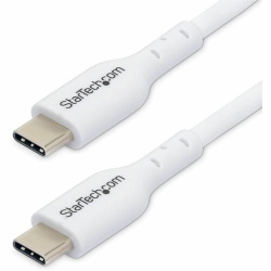 StarTech.com 3m (9.8ft) White USB-C Charging Cable, USB 2.0 Type-C Laptop Charger Cord, 60W Power Delivery, TPE Jacket, Data Transfer Cable - USB-C Charging Cable supports 60W/3A Power Delivery and 480Mbps; Fast Charge from a USB-C wall charger/power bank