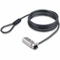 StarTech.com Slim Lock K-Slot Compatible, 6.6ft (2m) Combination Locking Cable, Desk Anti-Theft Security For Laptop/Notebook Computer - Slim laptop lock compatible w/ Kensington style K-Slot; 6.6ft (2m) steel cable - 4-digit combination - Design w/off-cen