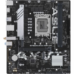 Asus B760M-AYW WIFI D4 Desktop Motherboard - Intel B760 Chipset - Socket LGA-1700 - Micro ATX - Core, Pentium Gold, Celeron Processor Supported - 64 GB DDR4 SDRAM Maximum RAM - DIMM, UDIMM - 2 x Memory Slots - Gigabit Ethernet - 2.5Gigabit Ethernet - IEEE