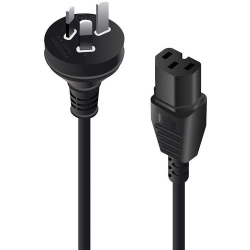 ALOGIC 1m Aus 3 Pin Mains Plug to IEC C15 High Temperature - Male to Female MF-3PC15-01