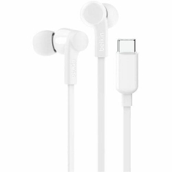 Belkin SOUNDFORM Wired Earbud Stereo Earset - White - Binaural - In-ear - USB Type C G3H0002FQWHV2