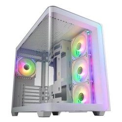 FSP M580-WA: Stylish ATX mid-tower with single 3D curved glass 4 PWM ARGB fans supports ATX(BTF)/Micro ATX/Mini-ITX dual-chamber excellent cooling options front I/O with USB 3.0 and USB Type-C. M580-WA