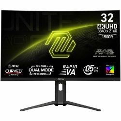 MSI MAG 321CUPDF 31.5inch Dual Mode (4K/160Hz, FHD/320Hz) 4K UHD Rapid VA Curved Gaming Monitor, 3840x2160, 16:9, 0.5ms GTG, 3000:1 Contrast, 350 Nits, 1x DP 1.4a, 2x HDMI 2.1, 1x USB-C (DP Alt Mode/15W PD), FreeSync Premium, DCI-P3 97%, Curved 1500R, Ti