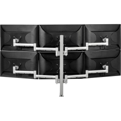 Atdec AWMS-6-13717 hex mount - monitors to 24" - popular in command & control - heavy duty F-clamp desk fixing - Silver AWMS-6-13717-H-S