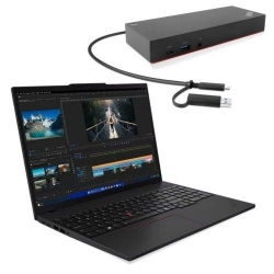 Lenovo THINKPAD T16 GEN 3 16IN WUXGA INTEL CORE ULTRA 5 125U 16GB RAM 512SSD WIN11 PRO 3 YEAR PREMIER SUPPORT+ HYBRID DOCK(40AF0135AU) 21MN000XAU-HYBRIDDOCK