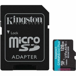 Kingston Canvas Go! Plus 128 GB Class 10/UHS-I (U3) V30 microSDXC - 200 MB/s Read SDCG4/128GB