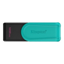 Kingston DataTraveler Exodia S USB Flash Drive - USB 3.2 Gen 1 - 128GB - Black/Turquoise DTXS/128GB