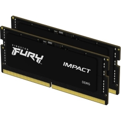 Kingston FURY Impact RAM Module for Gaming Notebook - 64 GB (2 x 32GB) - DDR5-4800/PC5-38400 DDR5 SDRAM - 4800 MHz Dual-rank Memory - CL38 - 1.10 V - Unbuffered - 262-pin - SoDIMM KF548S38IBK2-64