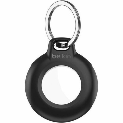Belkin Bag, AirTag, Key Asset Tracking Tag Holder - 50.8 mm x 43.2 mm x - Plastic - 1 - Black, Transparent - Key Ring MSC013BTBK