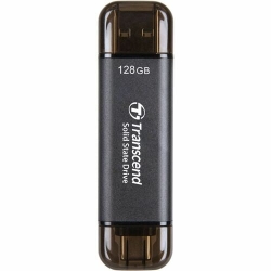 Transcend ESD310 128 GB Portable Solid State Drive - External - Black - Dashcam, Desktop PC, Notebook, Tablet, Smartphone, Gaming Console Device Supported - USB Type A, USB Type C - 1050 MB/s Maximum Read Transfer Rate TS128GESD310C