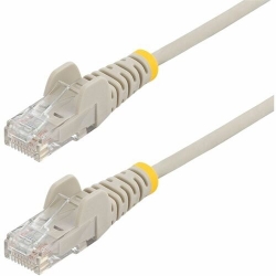 StarTech.com 10m Gray Slim CAT6 Ethernet Cable, Snagless RJ45, UTP, LSZH, 28AWG Pure Bare Copper, Slim Network Patch Cord, Fluke Tested - Slim UTP Cat6 Cable supports 1Gbps and 100W PoE; Ideal for crowded installations; 36% slimmer for improved airflow;