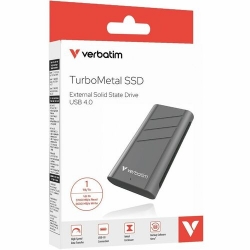 Verbatim TurboMetal 1 TB Solid State Drive - External - USB4 Type C - 3700 MB/s Maximum Read Transfer Rate - Retail 32021