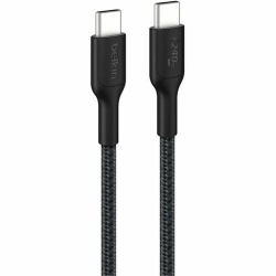 Belkin BoostCharge Pro 2 m USB-C Data Transfer Cable - Cable for iPhone, MacBook, iPad Air, iPad Pro, MacBook Pro - First End: 1 × USB 2.0 Type C - Male - Second End: 1 × USB 2.0 Type C - Male - Black CAB025FQ2MBK