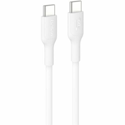 Belkin BoostCharge Pro 1 m USB-C Data Transfer Cable - Cable for iPhone, MacBook, iPad Air, iPad Pro, MacBook Pro - First End: 1 × USB 2.0 Type C - Male - Second End: 1 × USB 2.0 Type C - Male - White CAB023FQ1MWH